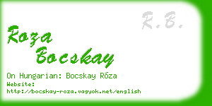 roza bocskay business card